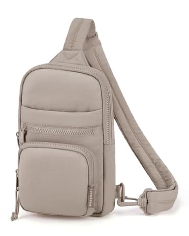 BAGSMART Crossbody Sling Bags for Women, Small Crossbody Purse Fanny Packs with Adjustable Strap, Sling Backpck for travel-Brown