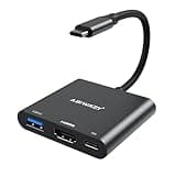 USB C to HDMI Adapter, 4K HDMI to USB-C Multiport Hub Adapter with 100W PD & USBA 3.0 Port, Type C Digital AV Converter for iPad Pro, MacBook Pro/Air, iPhone 15/16, Switch, TV, Monitor and More(Black)