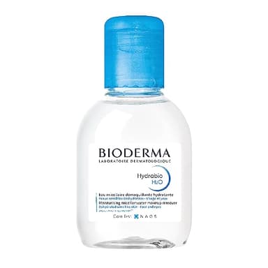 Bioderma Hydrabio H2O Micellar Water, Travel Size, Cleansing and Makeup Removing Gentle Face Cleanser for Dehydrated Sensitive Skin, 3.3 Fl oz