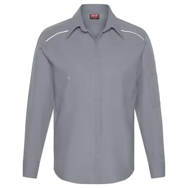 Red Kap Women's Long Sleeve Pro Airflow Work Shirt, Grey, Large