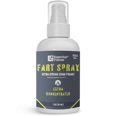 Essential Values Fart Spray for Pranks Extra Strong (1 fl oz) - Extra Concentrated Formula - Perfect Gag Gift for All | Prank Friends, Family, & Others if You Dare