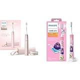 Philips Sonicare 9900 Prestige Rechargeable Electric Power Toothbrush with SenseIQ, Pink, HX9990/13 & for Kids 3+ Bluetooth Connected Rechargeable Electric Power Toothbrush
