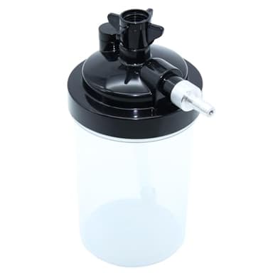 Upgraded Oxygen Humidifier Bottle for 5L or Less Concentrators, Universal Fit for Philips,Yuwell, MICITECH，Spiral-Type Interface, Metal Check Valve with Backflow Prevention & Fire Isolation