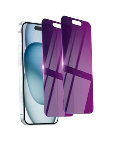 Ifaeveus 2 Pack Privacy Screen Protector for iPhone 15 Plus Tempered Glass 6.7inch Private Glass Anti-Spy Anti-Blue Light Eye Protection Anti-Scratch Full Coverage No Bubble