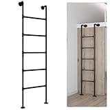 Basement Window Well Egress Ladder, 5.6×1.5FT RV Bunk Bed Ladder Wall Mounted Wrought Iron Attic, Metal Climbing Loft Steps Bunk Ladders for High Bed Outside Deck RV Apartments