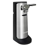 Kenmore 3 in 1 Electric Can Opener Hands Free One Touch Built In Knife Sharpener Bottle Opener Auto Shut Off Easy Clean Cord Storage Silver Stainless Steel