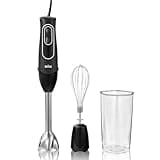 Braun MultiQuick 5 Immersion Hand Blender with Dual Speed + Turbo and Patented Technology, 350W - Includes Beaker and Whisk, Black, MQ505