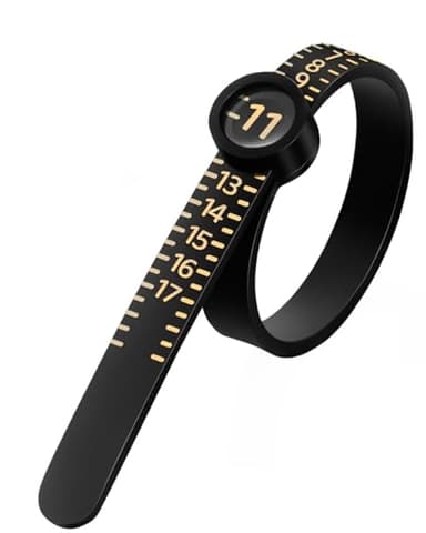 Meowoo Ring Sizer Measuring Tool with Magnifier, for Ring Measurer and Ring Sizer Clear and Intuitive Reading. Plastic Ring Sizer with Lens, 1-17