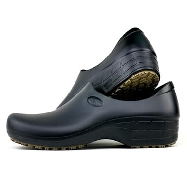 Sticky SSW-US-PTA-9 Nursing Shoes Women - Chefs - Kitchen - Nurses - Clogs for Work - Waterproof Non Slip (Black, 9)