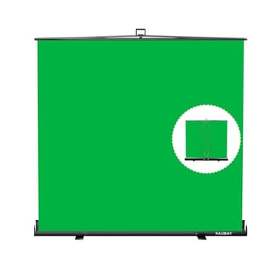 【Wider Style】 RAUBAY 78.7 x 82.7in Large Collapsible Green Screen Backdrop Portable Retractable Chroma Key Panel Photo Background with Stand for Video Conference, Photographic Studio, Streaming