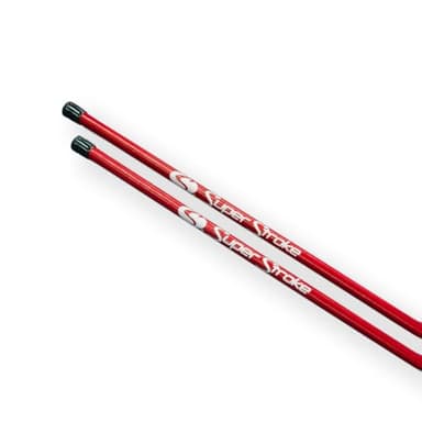SuperStroke Golf Alignment Sticks 45" Fiberglass Rods, Full Swing Training Aid Kit, Help's with Posture Correction and Shot Accuracy, Red (Set of 2)