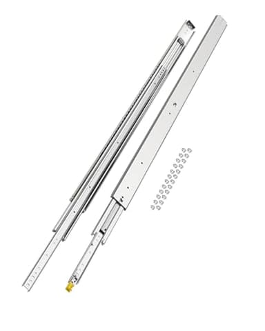 VEVOR Heavy Duty Drawer Slides, 1 Pair 60inch Locking Drawer Slides, 500lbs Load Capacity, Side Mount Ball Bearing Drawer Glides, Full Extension Industrial Locking Rail