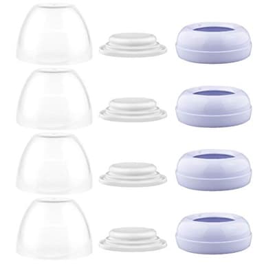 Maymom Dome Caps, Screw Rings, Sealing Discs Compatible with Avent Natural Bottles, PP Bottles; No Nipple Included. Convert Avent Classic Bottle Into Natural