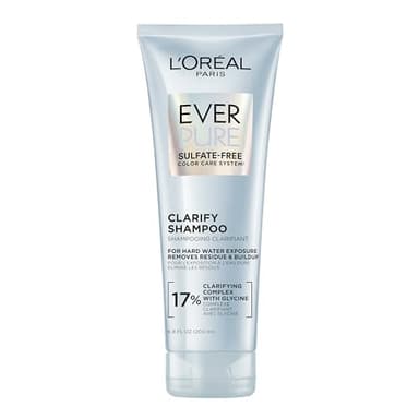 L'Oreal Paris Clarify Sulfate Free Shampoo with Antioxidants, Clarifying Shampoo for Hard Water Exposure and Styling Build-up, EverPure, 6.8 Fl Oz