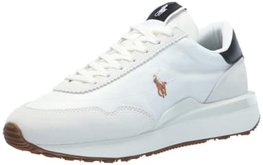 POLO RALPH LAUREN Men Train 89 Suede-Paneled Sneakers Deckwash White/Multi Pp 10.5 Medium