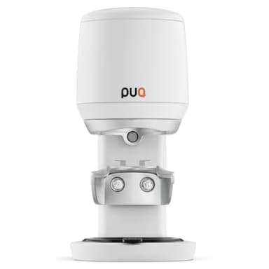 Puq PUQpress Mini Gen 6, Automatic Espresso Coffee Tamper for Home & Commercial Use, Professional Barista Accessory, Tamps Flat & Level with Auto-Adjusting Pressure, Nonstick Coating (White, 58.3 MM)