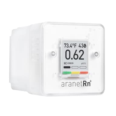 SAF Aranet Radon Detector for Home: 10-Min Measurement, Temperature, Relative Humidity, Pressure, E-Ink Display, 7-Year Battery, Portable with Free App, Bq/m3 & pCi/L Selectable