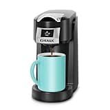 CHULUX Classic Single Serve Coffee Maker for K Cup, One Button Easy Coffee Machine for Office, RV, Travel and Dorm, Matte Black
