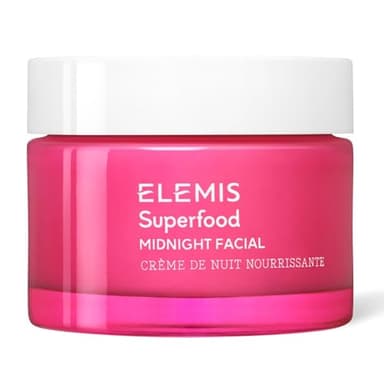ELEMIS Superfood Midnight Facial - Lightweight Overnight Facial Cream, Prebiotic-Infused Hydrating Gel, Vitamin C Camu Camu Moisturizer, Omega Rich Night Cream - 50ml