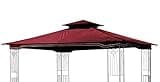 Sunjoy Maroon Replacement Gazebo Canopy for 10 x 12 Regency II Patio Gazebo; Easily Update Your Gazebo