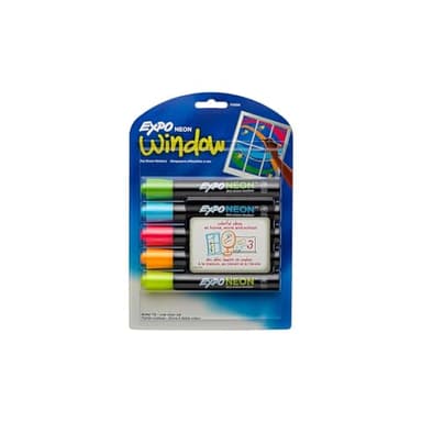 Expo Neon Dry Erase Markers, Bullet Tip, Assorted Colors, 5 Count