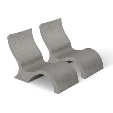 Ledge Lounger Signature in-Pool Low Back Chair for 0-9 inch Water Depths (Set of 2) (Sandstone)