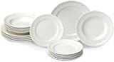 Villeroy & Boch Manoir 18-Piece Dinnerware Set, Plates & Bowls, Premium Porcelain, Made in Germany, White