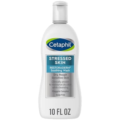Cetaphil RESTORADERM Soothing Wash, 10 fl oz, Soothes Dry, Stressed Skin, Hypoallergenic, Soap & Paraben Free, National Eczema Association Endorsed