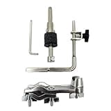 TUOREN Cowbell Mount Holder with 6.6 inch Straight Cymbal Stacker Attachment, Cowbell Mounting Clamp Bracket Cymbal Stacker Attachment Arm for Cymbal Splash Stand Drum Set Percussion Accessories