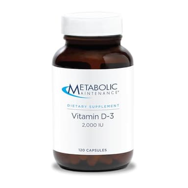 Metabolic Maintenance Vitamin D3 2000 IU - Delivers 50 mcg Vitamin D3 - Supports Bone Strength, Immune Balance & Mood Wellness - 120 Servings - 120 Capsules