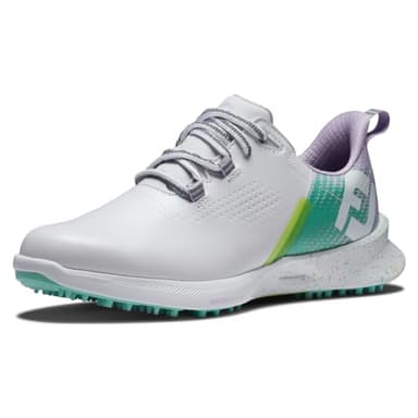 FootJoy Women's FJ Fuel Previous Season Style Golf Shoe, White/Green/Lilac, 8