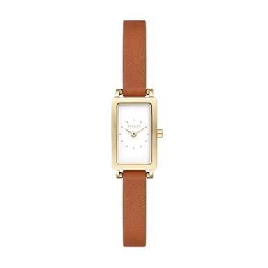 Skagen Women's Hagen Micro Two-Hand Brown Leather Band Watch (Model: SKW3149)