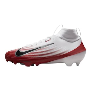 Nike Vapor Pro 1 Football Cleats (HM8850-102, White/Team Crimson/Metallic Silver/Black) Size 9