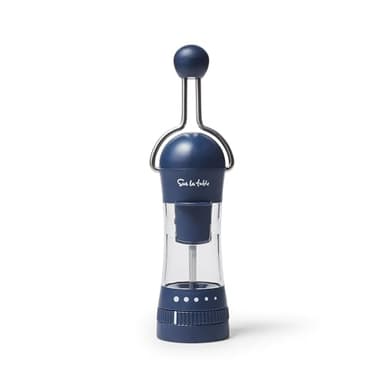 Sur La Table Spice Ratchet Mill Grinder with 5 Adjustable Coarse settings, Navy