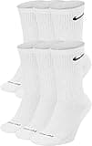 Nike Men's Dri-Fit EverydayPlus Cushioned Crew Socks | Cotton (EverydayPLUS, White, Medium, 6 Pairs)