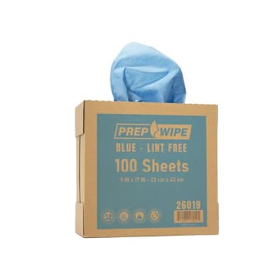 Prep Wipe Lint Free Cleaning Towels Pack of 100 Sheets 9" x 17" (BLUE)