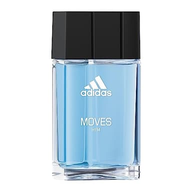Adidas Moves Him Eau de Toilette 1.6 fl oz (Pack of 1), Notes of Green Apple, Cedarwood, Musk, Men's Fragrance, Long Lasting, Sporty Fragrance, Travel Size