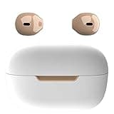 eleror Invisible Wireless Blue Tooth Earbuds Mini Earpiece Small Ear Buds Semi in-Ear Headphone Touch Control for Work, Home, Music, Audiobooks and Podcasts(Ivory)