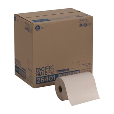 Georgia-Pacific Pacific Blue Basic Recycled Paper Towel Roll (Previously Branded Envision) by GP PRO (Georgia-Pacific), Brown, 26401, 350 Feet Per Roll, 12 Rolls Per Case