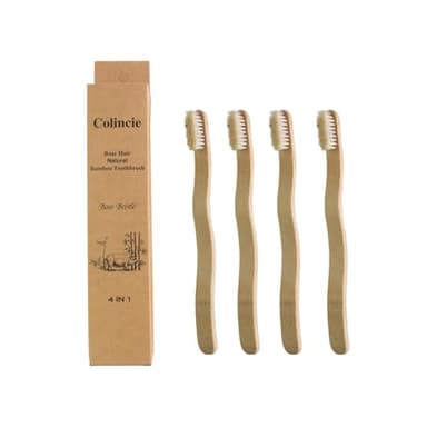 Colincie Boar Bristle & Bamboo Toothbrush, Compostable Boar Hair and Eco-Friendly Wooden Toothbrush - Zero Waste (4)