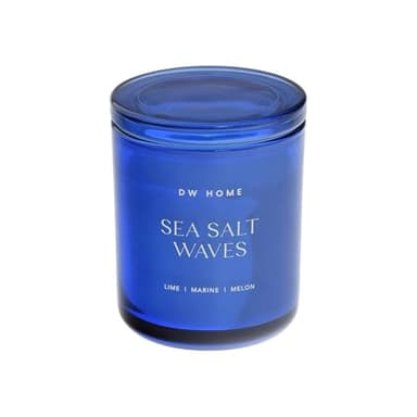DW Home Sea Salt Waves Scented Candles, 9 oz Single Wick Medium Jar, Up to 33 Hour Burn Time, Strong Long Lasting Fresh Marine Citrus Fragrance, Perfect for Home & Housewarming Gifts