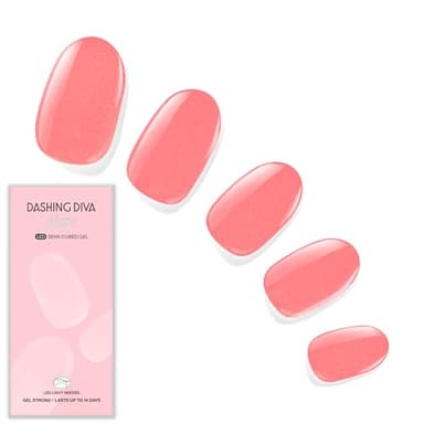 Dashing Diva Glaze Nail Strip Set - Grapefruit Gone Wild - Long Lasting, Chip Resistant, Semi-Cured Gel Nails - 4-Piece Manicure Kit with 32 Strips