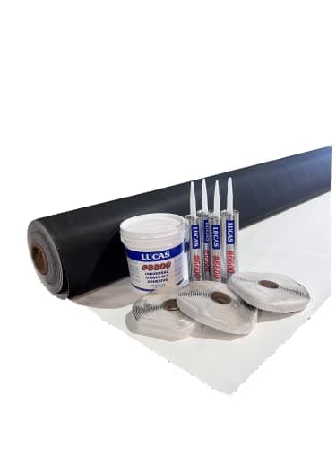 PVC RV Rubber Roof Kit 45 mil | 9'6'' Wide x 10'-40' Long RV (Camper) Roof Repair (25'), White (RVK45PVCW95)