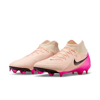 Nike Phantom Luna 2 Academy MG High-Top Soccer Cleats (FD6725-800, Crimson Tint/Pink Blast/Black) Size 10