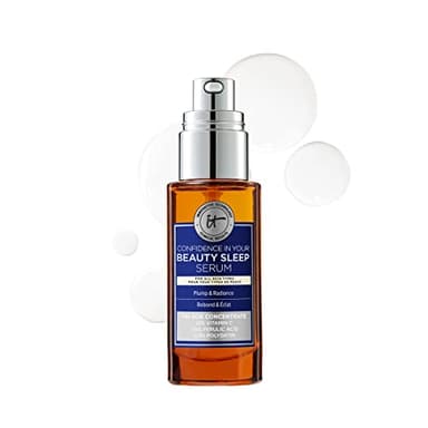 IT Cosmetics Confidence in Your Beauty Sleep Triple Antioxidant Brightening Serum – 24HR Hydration – Anti-Aging – 12% Vitamin C Serum - Fragrance Free – All Skin Types, 1.0 fl. Oz