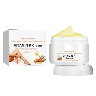 Vitamin K Professional Strength Repair Cream for Spider Veins, Dark Circles and Discoloration, 60g