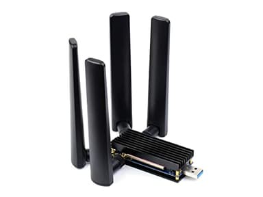 Waveshare 5G DONGLE Module Quad Antennas USB3.1 Port Aluminum Alloy Heatsink M.2 Key B Interface, 5G Module Not Included.
