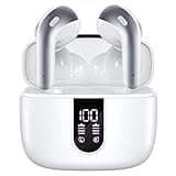 TAGRY Bluetooth Headphones True Wireless Earbuds 60H Playback LED Power Display Earphones with Wireless Charging Case IPX5 Waterproof in-Ear Ear buds with Mic for TV Smart Phone Laptop Computer Sports