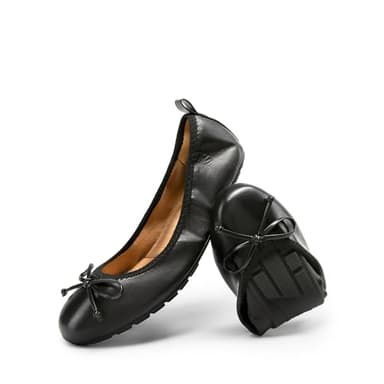 DREAM PAIRS Women's Flats, Foldable Ballet Flats for Women, Bowknot Round Toe Comfort Light Weight Slip-On Dress Shoes Black Size 8.5 SDFA2409W