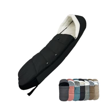 Universal Pushchair Footmuff for Babyzen YOYO/YOYO2/Joolz/Bugaboo, Waterproof Fabric Base, Easy-Clean, Warm Foot Cover for Strollers (Black)